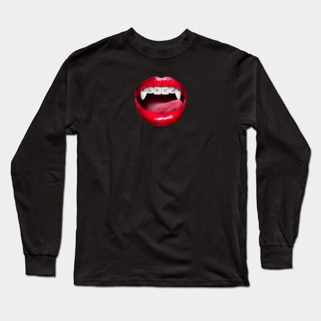 Vampire braces Long Sleeve T-Shirt by brain360